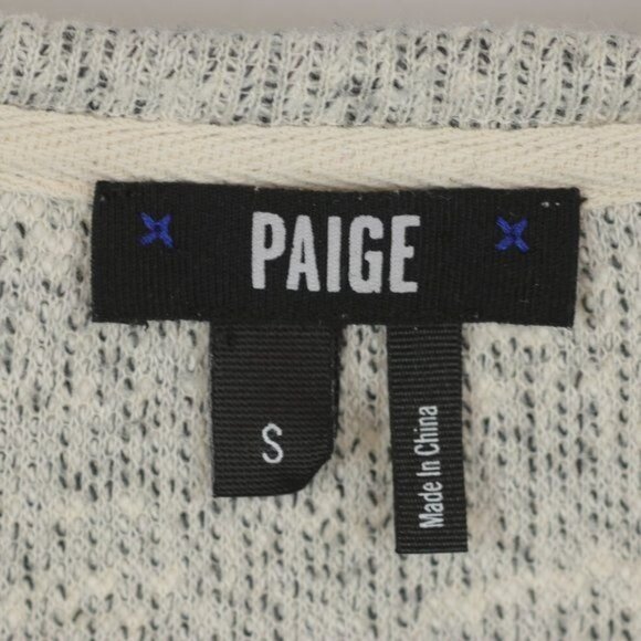 Paige Martine Women's Small Cream Gray V-Neck Tight Knit Sweater - Picture 9 of 11